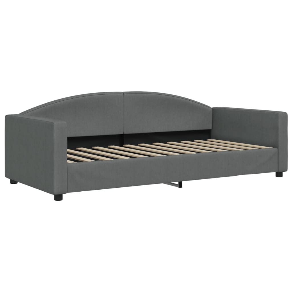 vidaXL Slaapbank met onderschuifbed 90x200 cm stof donkergrijs grijs, foto 4