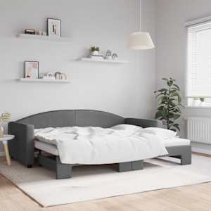 Válenda s přistýlkou tmavě šedá 90 x 200 cm textil