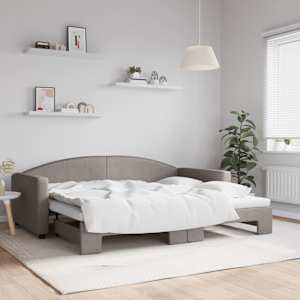 Válenda s přistýlkou taupe 90 x 200 cm textil - obrázek 1