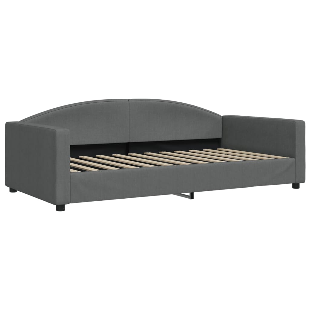 vidaXL Slaapbank met onderschuifbed 100x200 cm stof donkergrijs grijs, foto 4