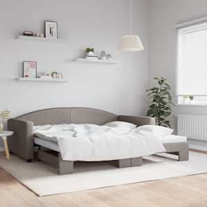 Válenda s přistýlkou taupe 100 x 200 cm textil - obrázek 1