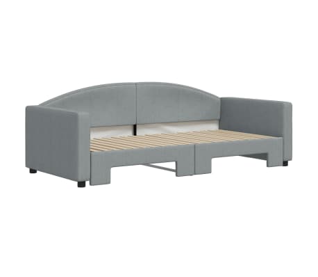vidaXL Slaapbank met onderschuifbed 90x190 cm stof lichtgrijs