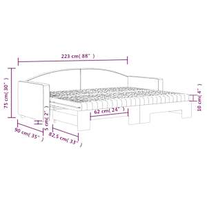 Válenda s přistýlkou a matracemi tmavě šedá 80 x 200 cm textil - obrázek 12