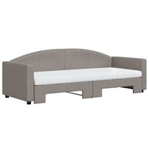 Válenda s přistýlkou a matracemi taupe 80 x 200 cm textil - obrázek 3