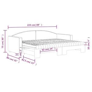Válenda s přistýlkou a matracemi krémová 80 x 200 cm textil - obrázek 12