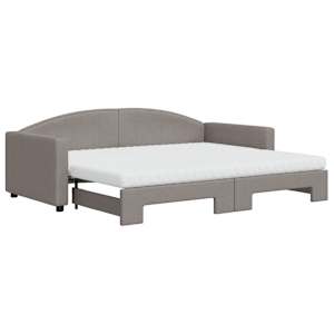 Válenda s přistýlkou a matracemi taupe 90 x 200 cm textil - obrázek 2