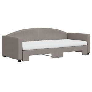 Válenda s přistýlkou a matracemi taupe 90 x 200 cm textil - obrázek 3