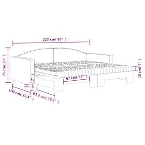 Válenda s přistýlkou a matracemi taupe 90 x 200 cm textil - obrázek 12