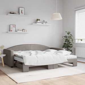 Válenda s přistýlkou a matracemi taupe 90 x 200 cm textil - obrázek 1