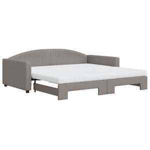 Válenda s přistýlkou a matracemi taupe 100 x 200 cm textil - obrázek 2