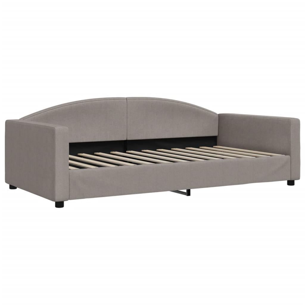 vidaXL Slaapbank met onderschuifbed en matrassen 100x200 cm stof taupe, foto 4