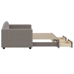 Válenda s přistýlkou a zásuvkami taupe 80 x 200 cm textil - obrázek 4