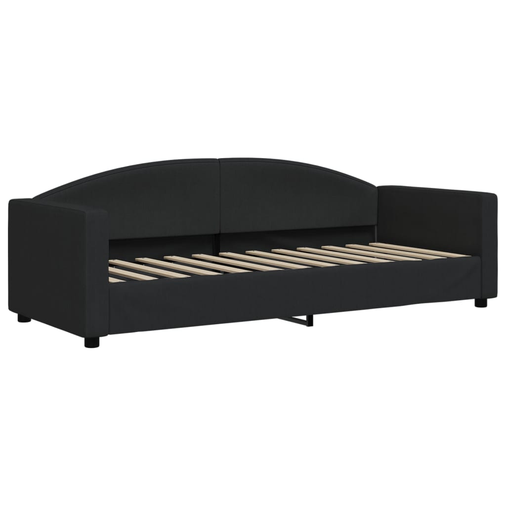 vidaXL Slaapbank met onderschuifbed en lades 80x200 cm stof zwart, foto 4