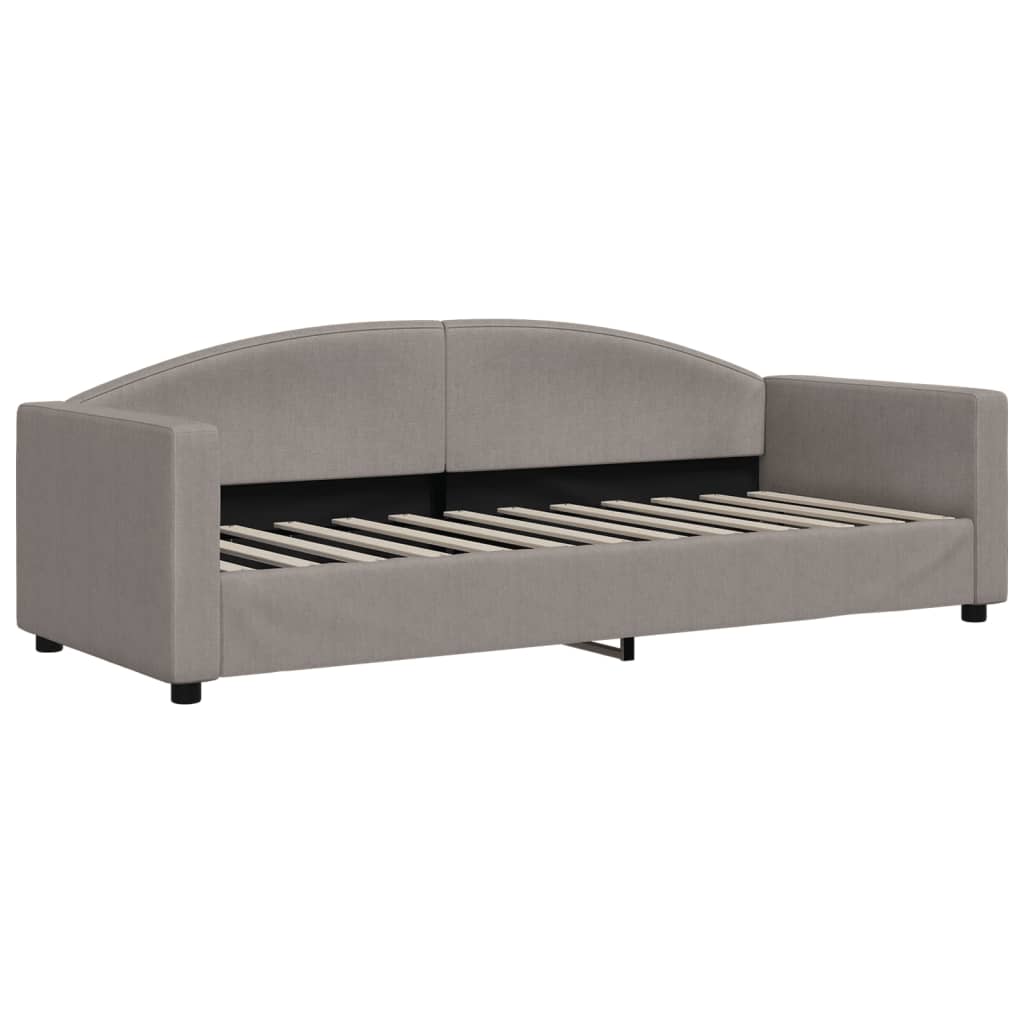 vidaXL Slaapbank met onderschuifbed en lades 80x200 cm stof taupe, foto 4