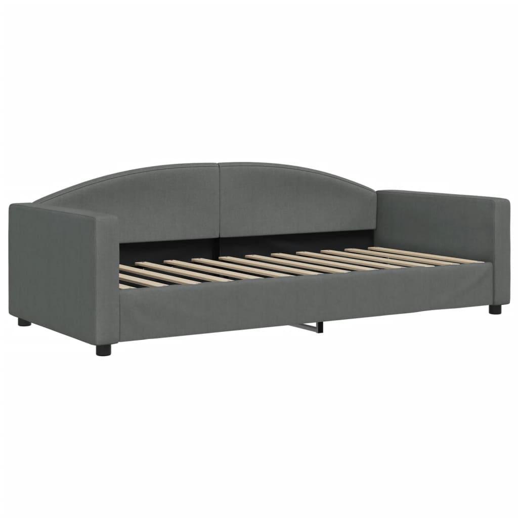 vidaXL Slaapbank onderschuifbed en lades 90x190 cm stof donkergrijs grijs, foto 4