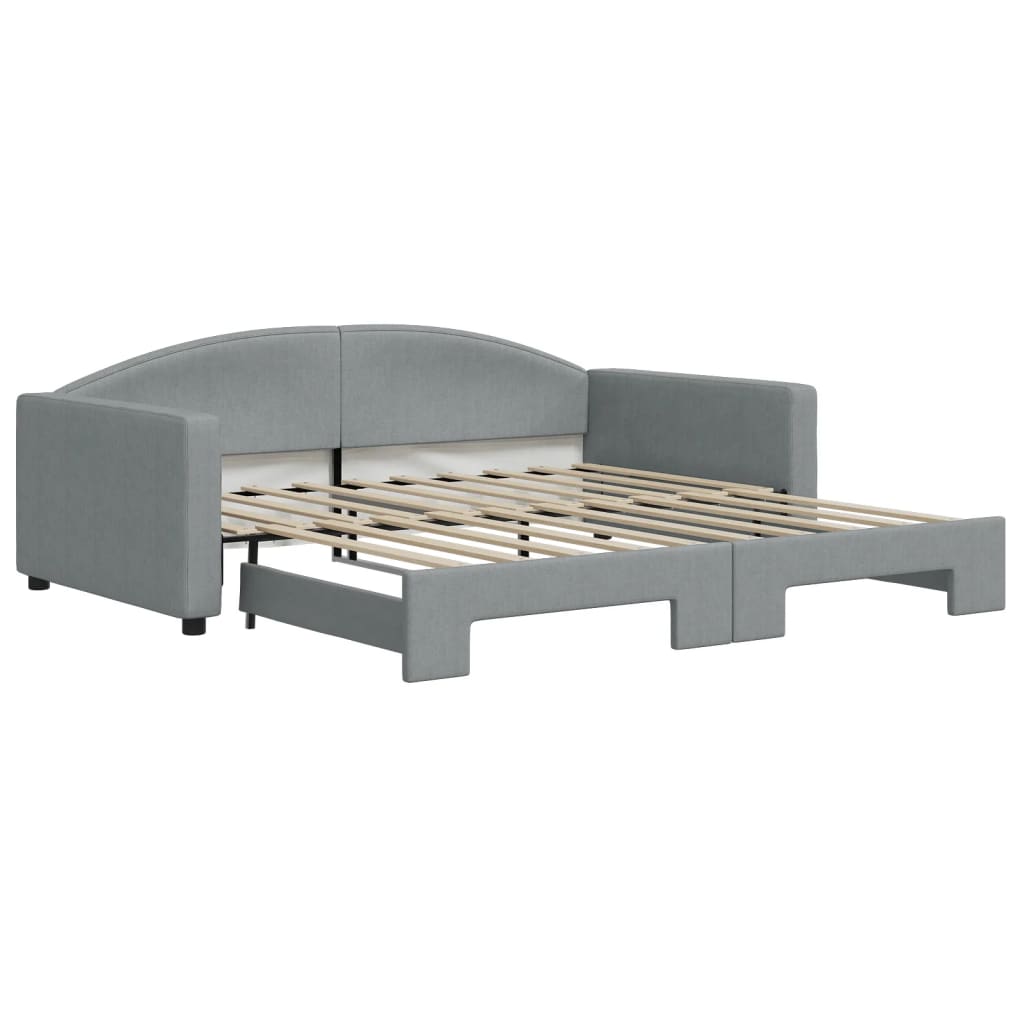 E-shop vidaXL Denná posteľ s rozkladacou posteľou bledosivá 100x190 cm látka