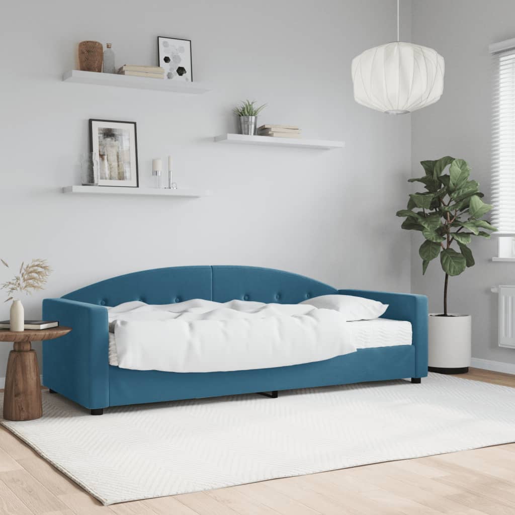 vidaXL Tagesbett mit Matratze Blau 80x200 cm Samt