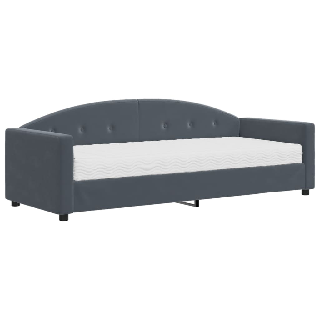 vidaXL Slaapbank met matras 80x200 cm fluweel donkergrijs grijs, foto 3