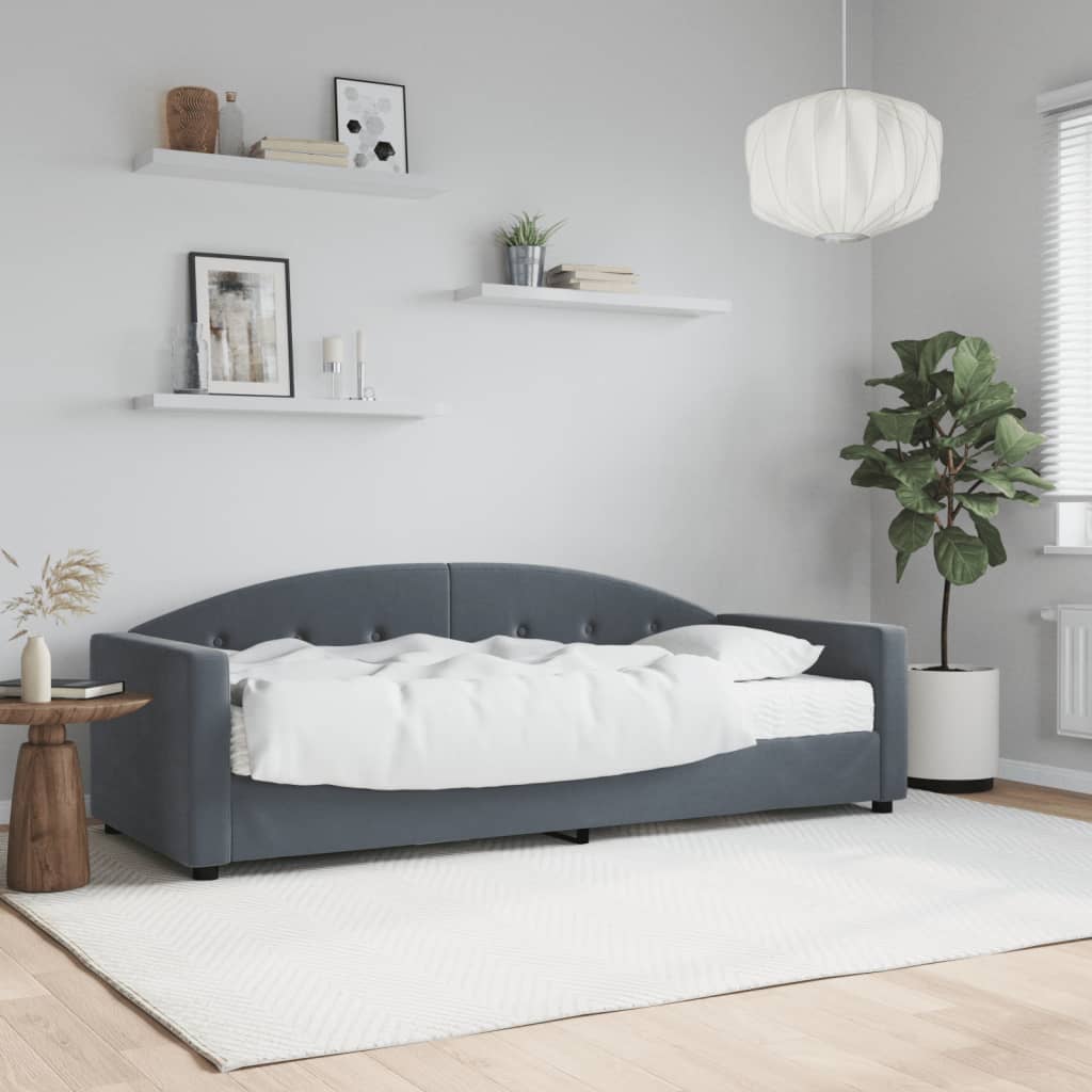 vidaXL daybed med madras 80x200 cm velour mørkegrå