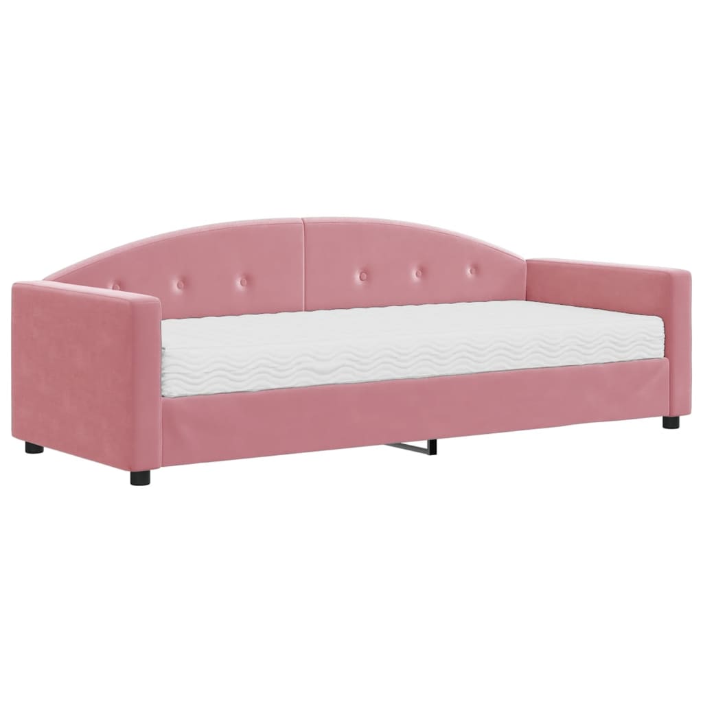 Thumbnail - vidaXL Tagesbett mit Matratze Rosa 80x200 cm Samt