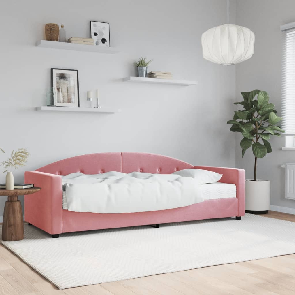 vidaXL Tagesbett mit Matratze Rosa 80x200 cm Samt