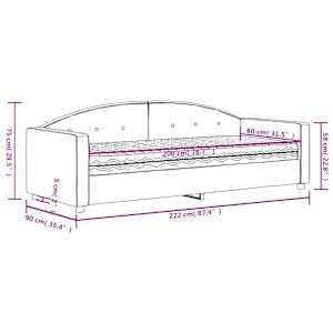 Válenda s matrací žlutá 80 x 200 cm samet - obrázek 11