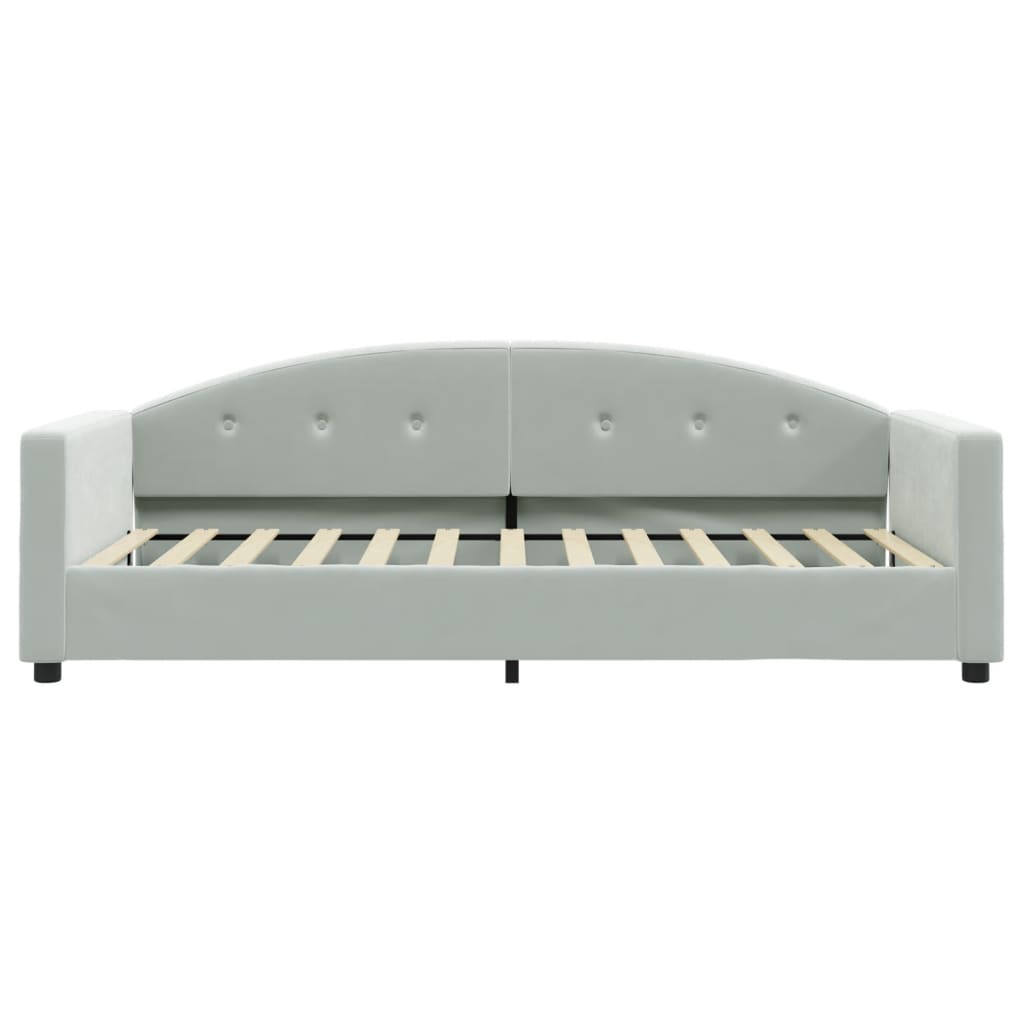 vidaXL Slaapbank met matras 90x200 cm fluweel lichtgrijs grijs, foto 4