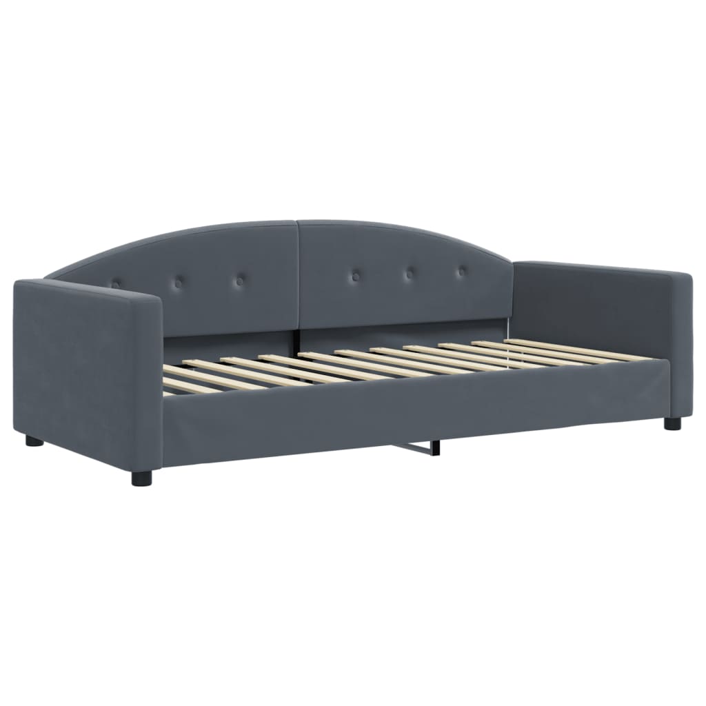 vidaXL Slaapbank met matras 90x200 cm fluweel donkergrijs grijs, foto 2