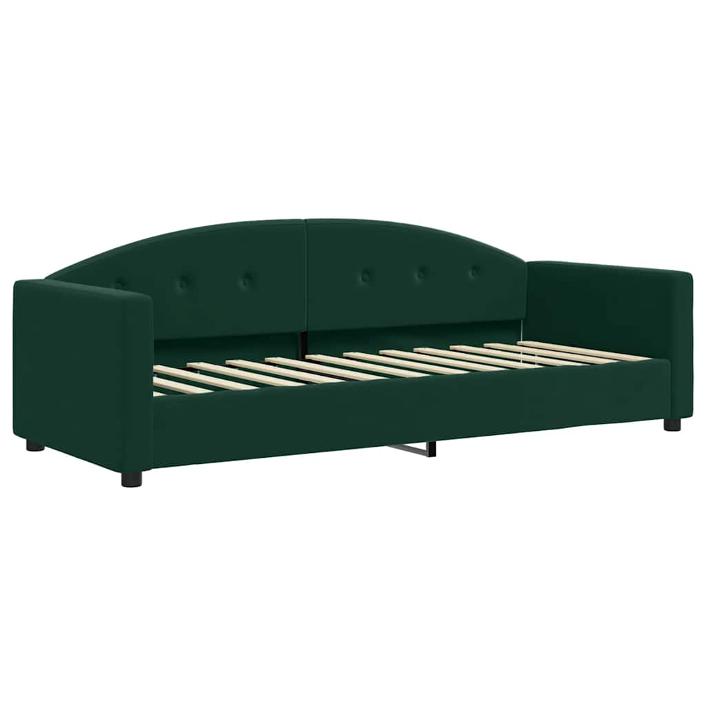 vidaXL Slaapbank met matras 90x200 cm fluweel donkergroen groen, foto 2