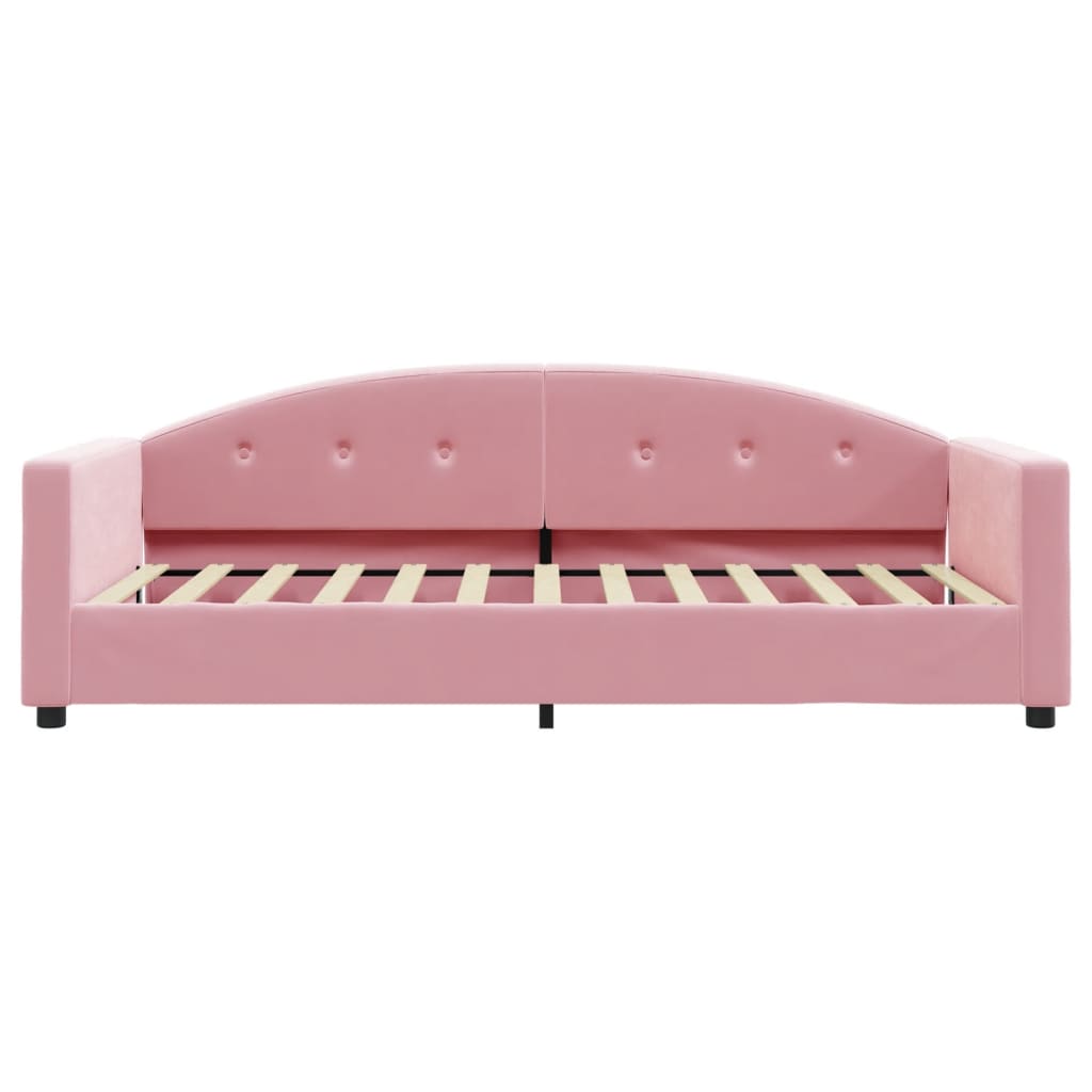 vidaXL Slaapbank met matras 90x200 cm fluweel roze, foto 4