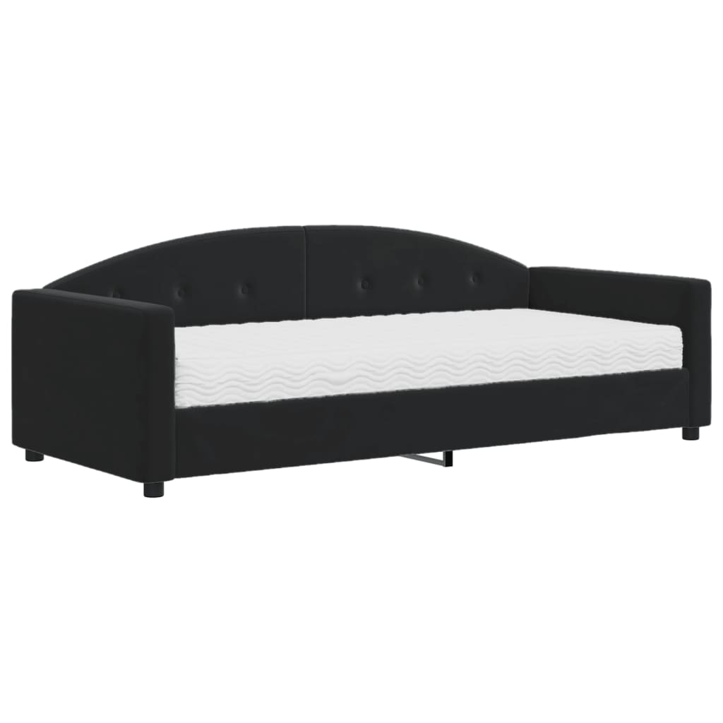 vidaXL Slaapbank met matras 90x200 cm fluweel zwart, foto 3