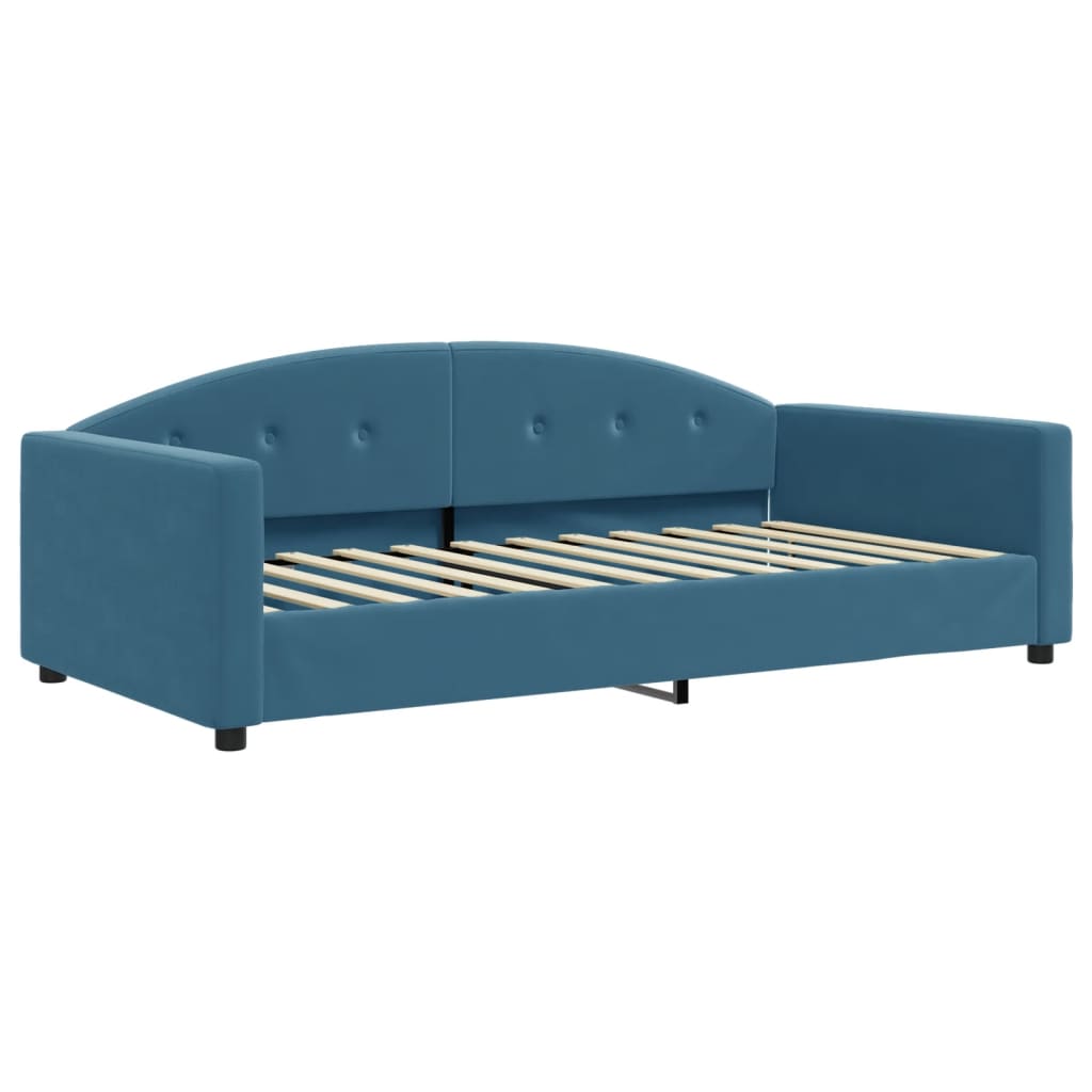 vidaXL Slaapbank met matras 100x200 cm fluweel blauw afbeelding
