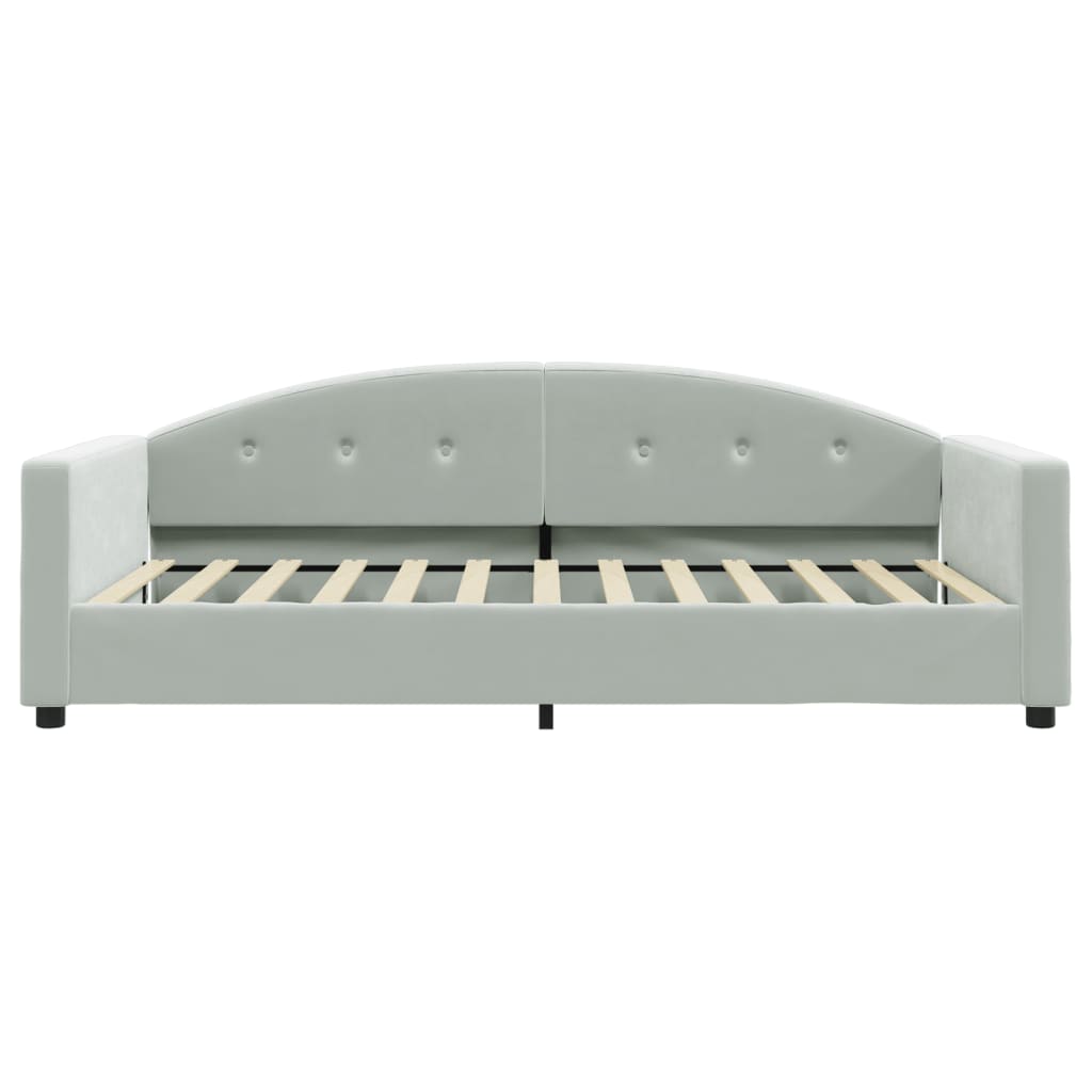 vidaXL Slaapbank met matras 100x200 cm fluweel lichtgrijs grijs, foto 4