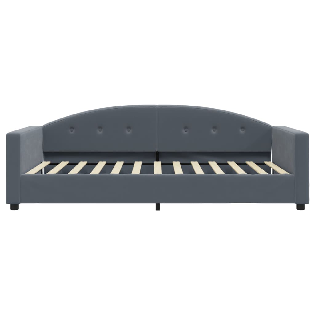 vidaXL Slaapbank met matras 100x200 cm fluweel donkergroen grijs, foto 4