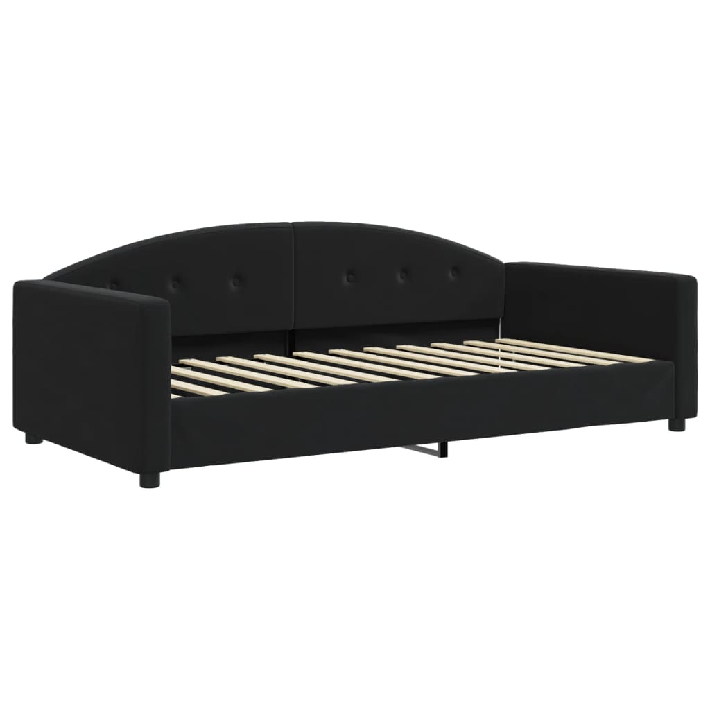 vidaXL fekete bársony kanapéágy matraccal 100 x 200 cm