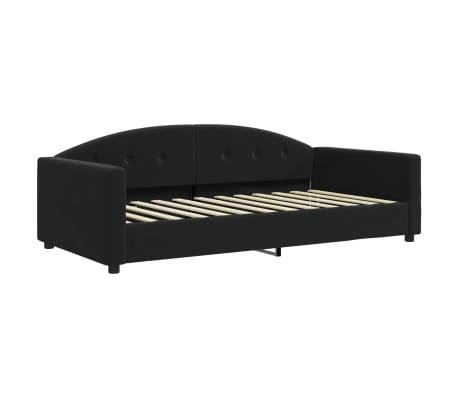 vidaXL fekete bársony kanapéágy matraccal 100 x 200 cm