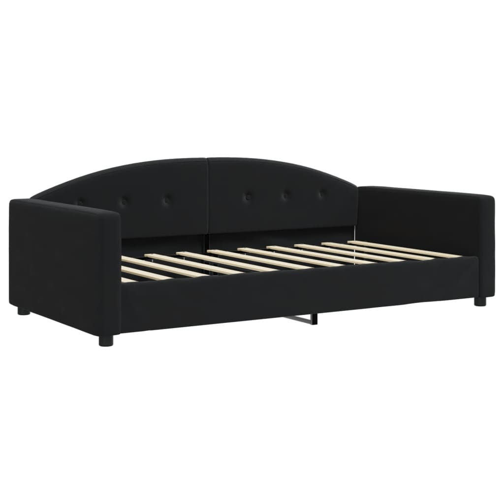 vidaXL Lit de jour avec matelas noir 90x190 cm velours