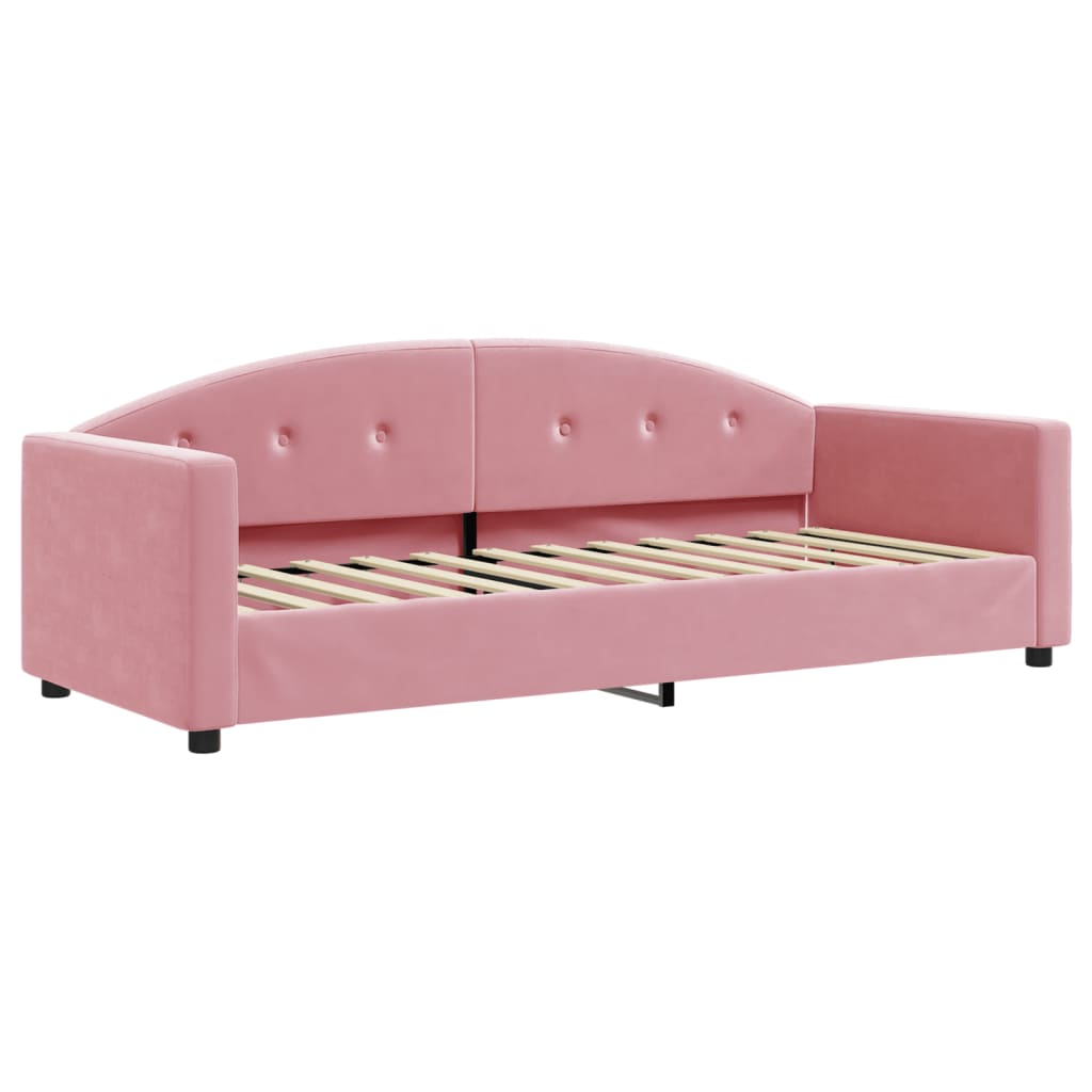 vidaXL Slaapbank met onderschuifbed 80x200 cm fluweel roze, foto 4