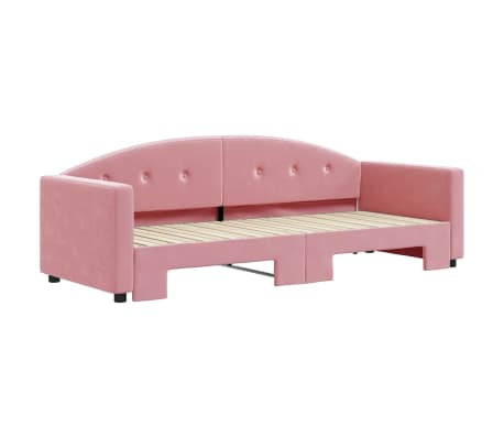 vidaXL Tagesbett Ausziehbar Rosa 80x200 cm Samt