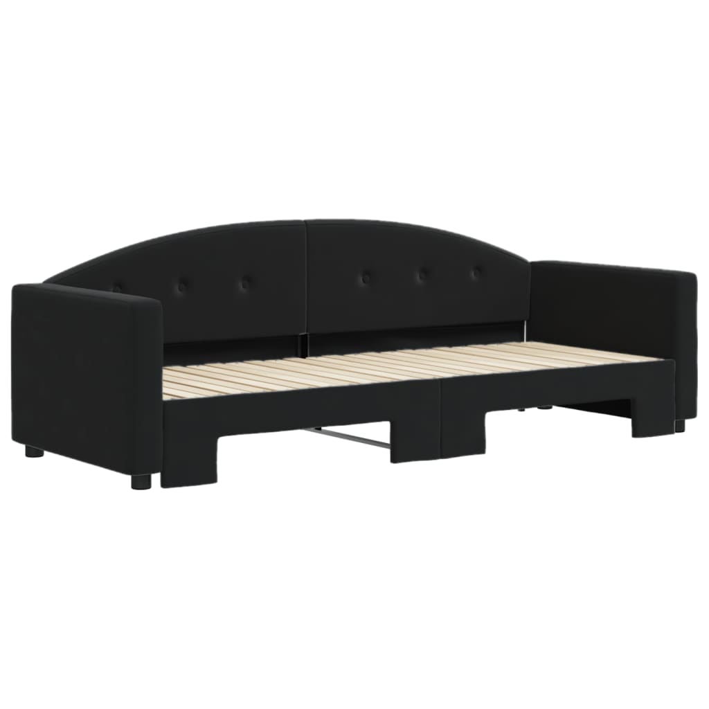 vidaXL Slaapbank met onderschuifbed 80x200 cm fluweel zwart afbeelding