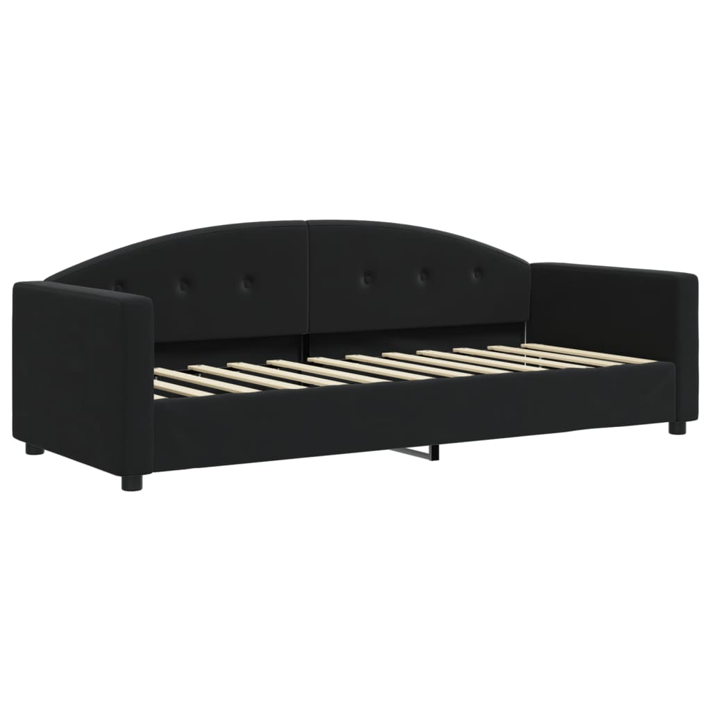 vidaXL Slaapbank met onderschuifbed 80x200 cm fluweel zwart, foto 4