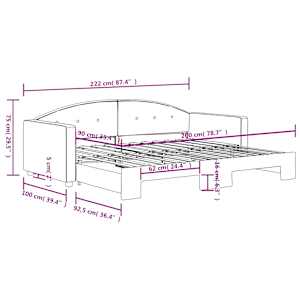 Válenda s přistýlkou modrá 90 x 200 cm samet - obrázek 9
