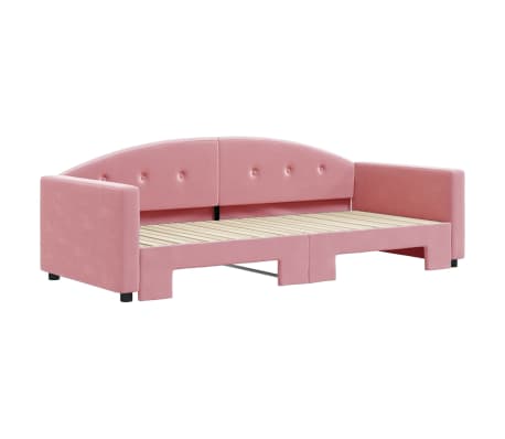 vidaXL Tagesbett Ausziehbar Rosa 90x200 cm Samt