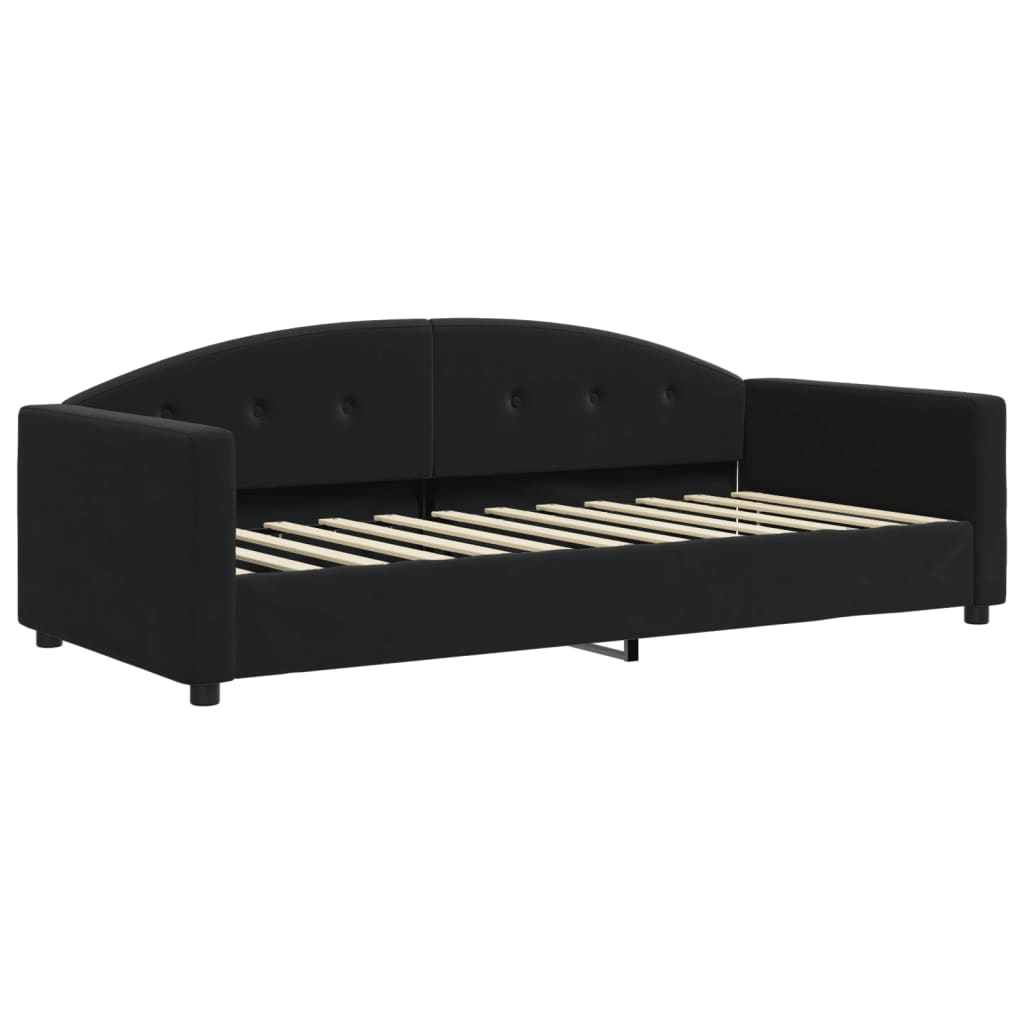 vidaXL Slaapbank met onderschuifbed 90x200 cm fluweel zwart, foto 4