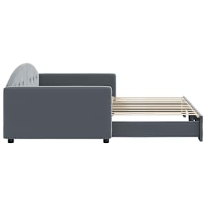 Válenda s přistýlkou tmavě šedá 100 x 200 cm samet - obrázek 4