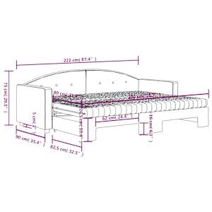 Válenda s přistýlkou a matracemi tmavě zelená 80 x 200 cm samet - obrázek 12