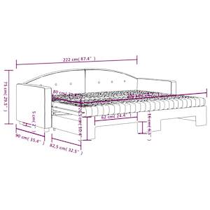 Válenda s přistýlkou a matracemi růžová 80 x 200 cm samet - obrázek 12