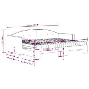 Válenda s přistýlkou a matracemi černá 80 x 200 cm samet - obrázek 12
