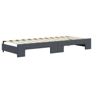 Válenda s přistýlkou a zásuvkami tmavě šedá 80 x 200 cm samet - obrázek 7