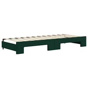 Válenda s přistýlkou a zásuvkami tmavě zelená 80 x 200 cm samet - obrázek 6